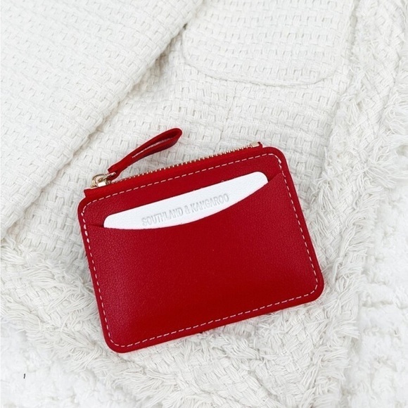 ⚠️Clearance Red Minimalistic Slim Wallet / Cardholder - Picture 4 of 4